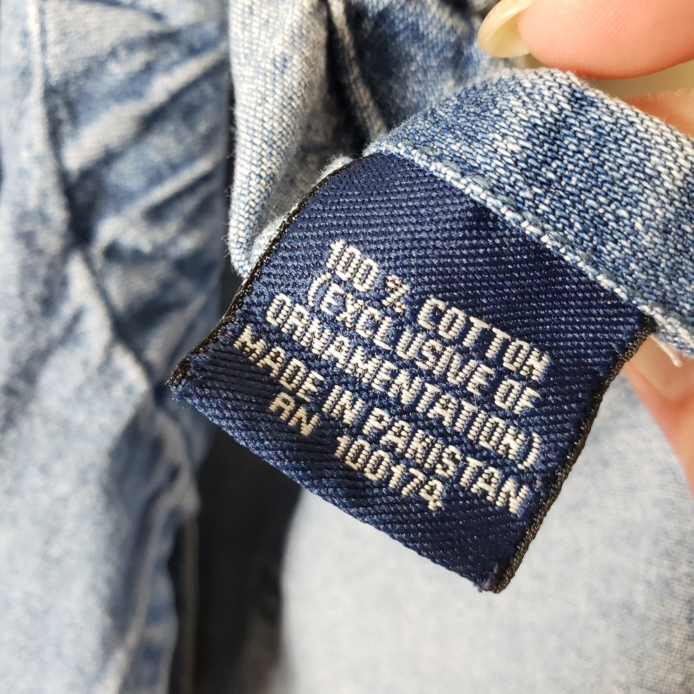 Pampered Chef Denim Embroidered Logo Apron - Picture 7 of 8